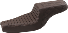 SADDLEMEN Step-Up Seat - Front Tuck-n-Roll/Rear Lattice Stitch - Brown 807-11-176BR