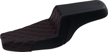 SADDLEMEN Step-Up Seat - Front Lattice Stitch/With Red Stitching - Black - XL 807-11-172RD