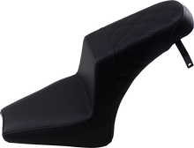 SADDLEMEN Step-Up Seat - Front Smooth/Rear Lattice Stitch - Black - Scout Bobber I18-33-173