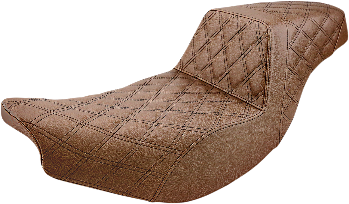 SADDLEMEN Step-Up Seat - Full Lattice Stitch - Brown - Indian I14-07-175BR