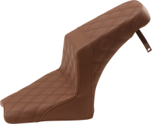 SADDLEMEN Step-Up Seat - Full Lattice Stitch - Brown - Scout Bobber I18-33-175BR