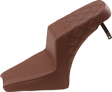 SADDLEMEN Step-Up Seat - Front Smooth/Rear Lattice Stitch - Brown - Scout Bobber I18-33-173BR