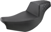 SADDLEMEN Step-Up Seat - Front Smooth/Rear Lattice Stitch - Black - Indian I14-07-173