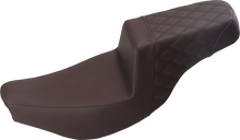 SADDLEMEN Step-Up Seat - Front Smooth/Rear Lattice Stitch - Brown - Indian I14-07-173BR