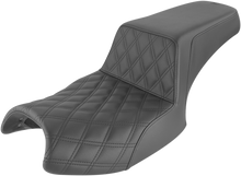 SADDLEMEN Step-Up Seat - Front Lattice Stitch/Rear Smooth - Black - Challenger I20-06-172