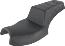 SADDLEMEN Step-Up Seat - Front Smooth/Rear Lattice Stitch - Black - Challenger I20-06-173