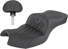 SADDLEMEN Roadsofa™ Seat - With Backrest - Full Lattice Stitch - Black - Indian I20-06-182BR