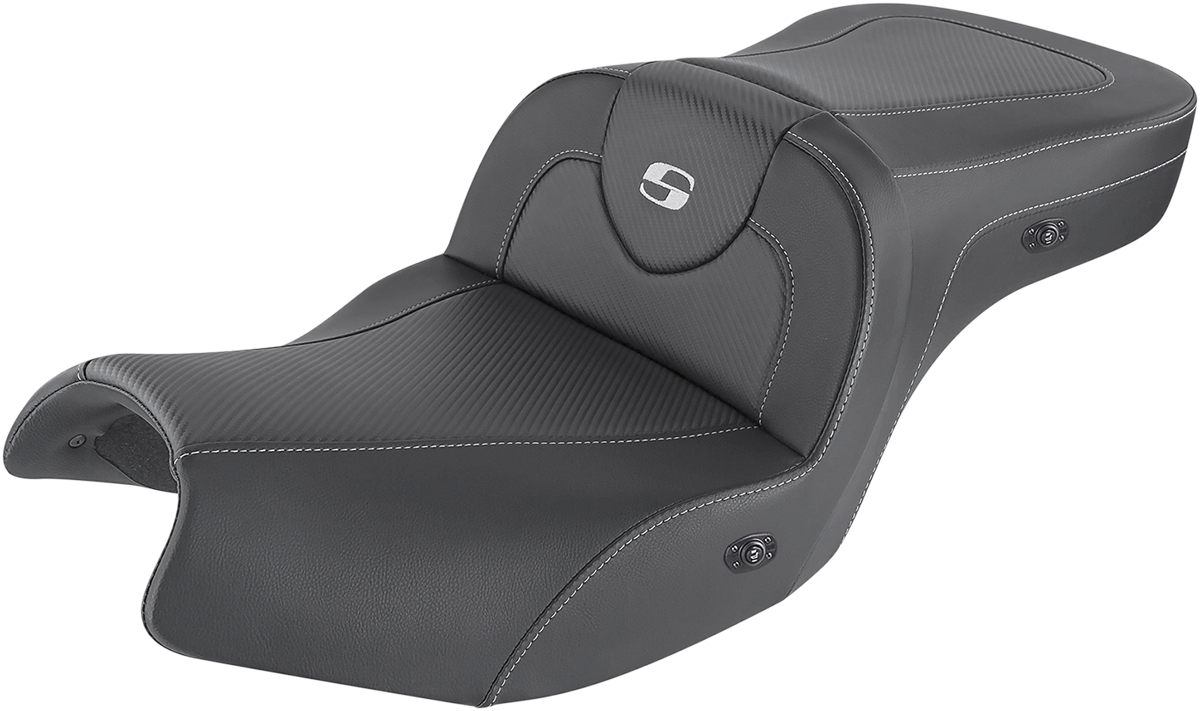 SADDLEMEN Heated Roadsofa™ Seat - Carbon Fiber - Without Backrest - Black - Indian I20-06-185HCT