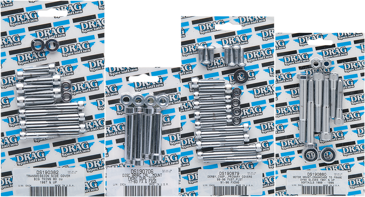 DRAG SPECIALTIES Bolt Set - Transmission Side Cover - Knurled/Socket-Head MK344