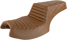 SADDLEMEN Step-Up Seat - Front Tuck-n'-Roll/Rear Lattice Stitch - Brown - Challenger I20-06-176BR