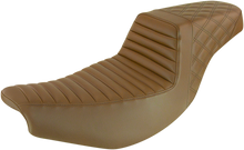 SADDLEMEN Step-Up Seat - Front Tuck-n'-Roll/Rear Lattice Stitch - Brown - Indian I14-07-176BR