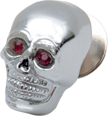 DRAG SPECIALTIES Skull with Red Eyes - Small - Chrome 74401R