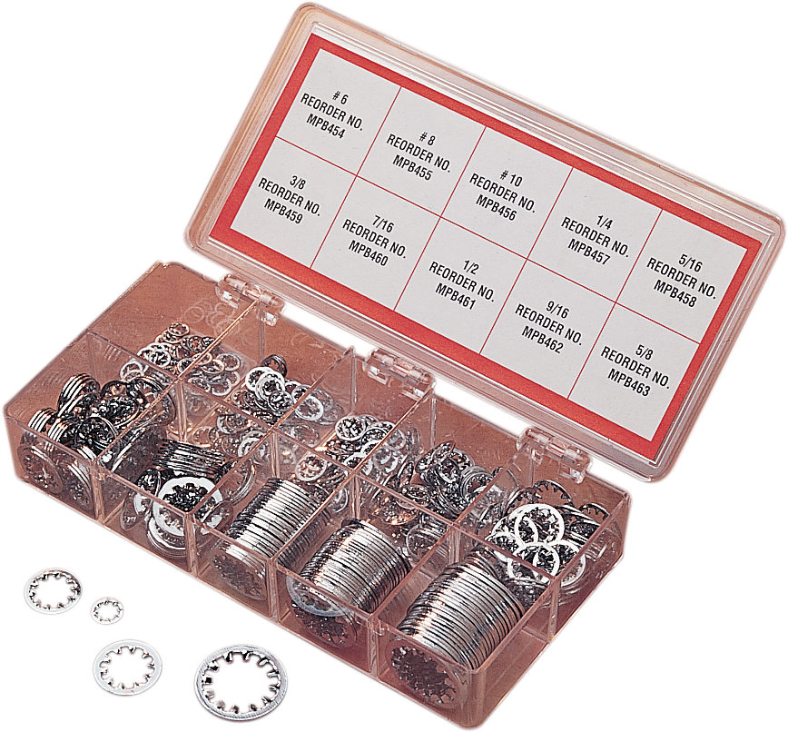 DRAG SPECIALTIES Washer Kit- Inside Star - Chrome MK240