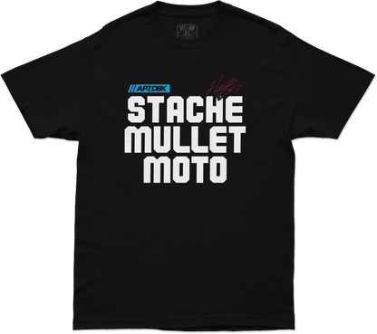Stache Mullet Moto Tee Black 2x