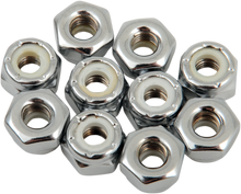 DRAG SPECIALTIES Nuts - Nylon - Chrome - 10-32 MPB272