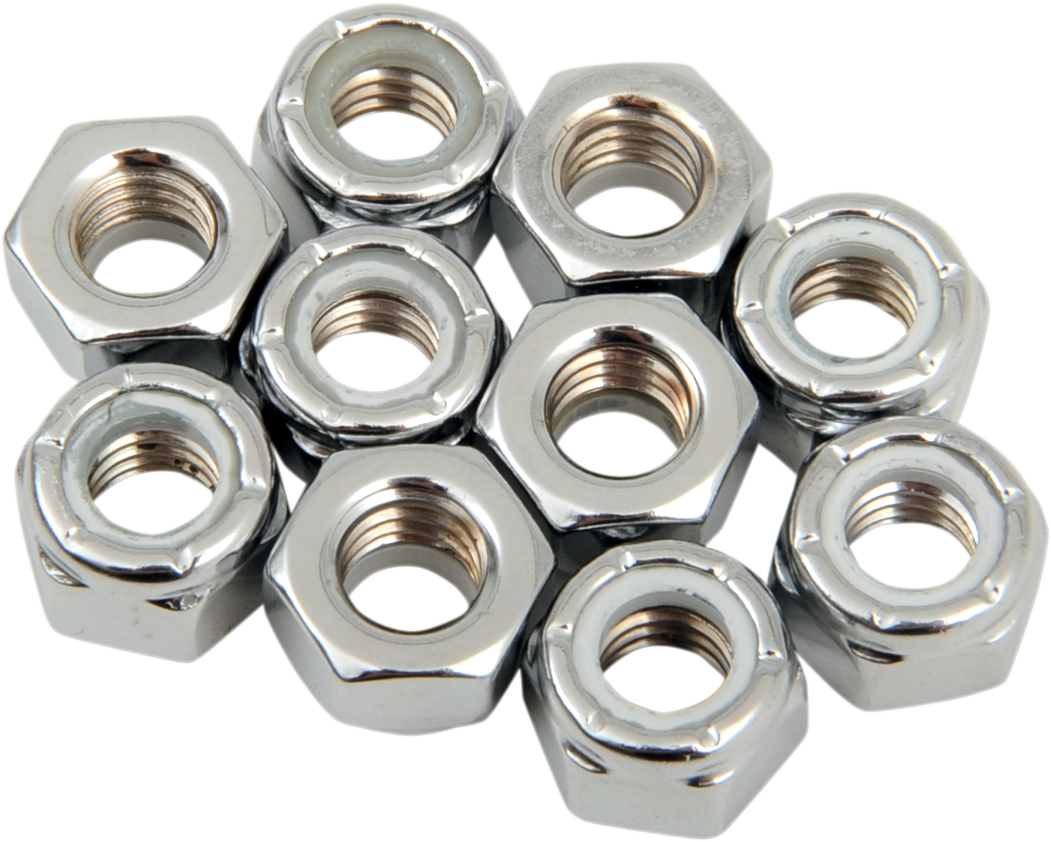 DRAG SPECIALTIES Nuts - Nylon - Chrome - 5/16"-18 MPB275
