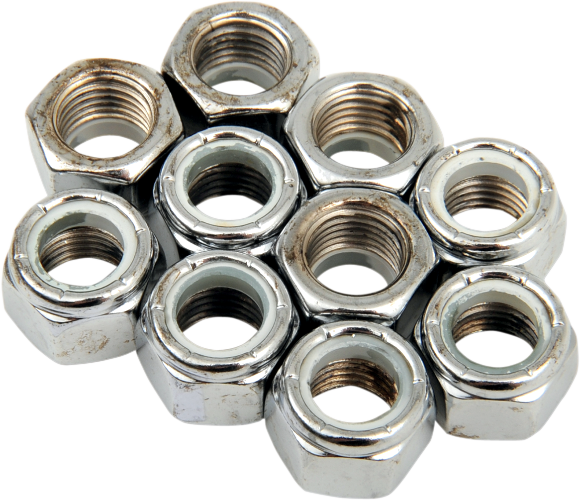DRAG SPECIALTIES Nuts - Nylon - Chrome - 7/16"-20 MPB280