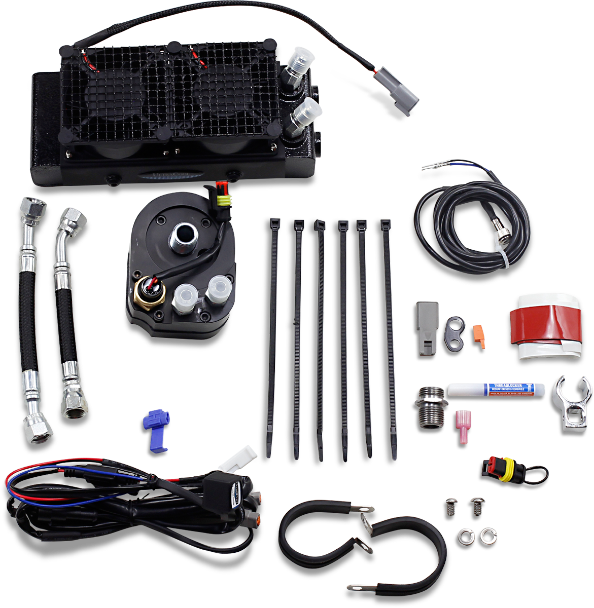 ULTRACOOL Oil Cooler Kit - Naked - Black - Dyna/FXR/Softail/Touring SMT-4