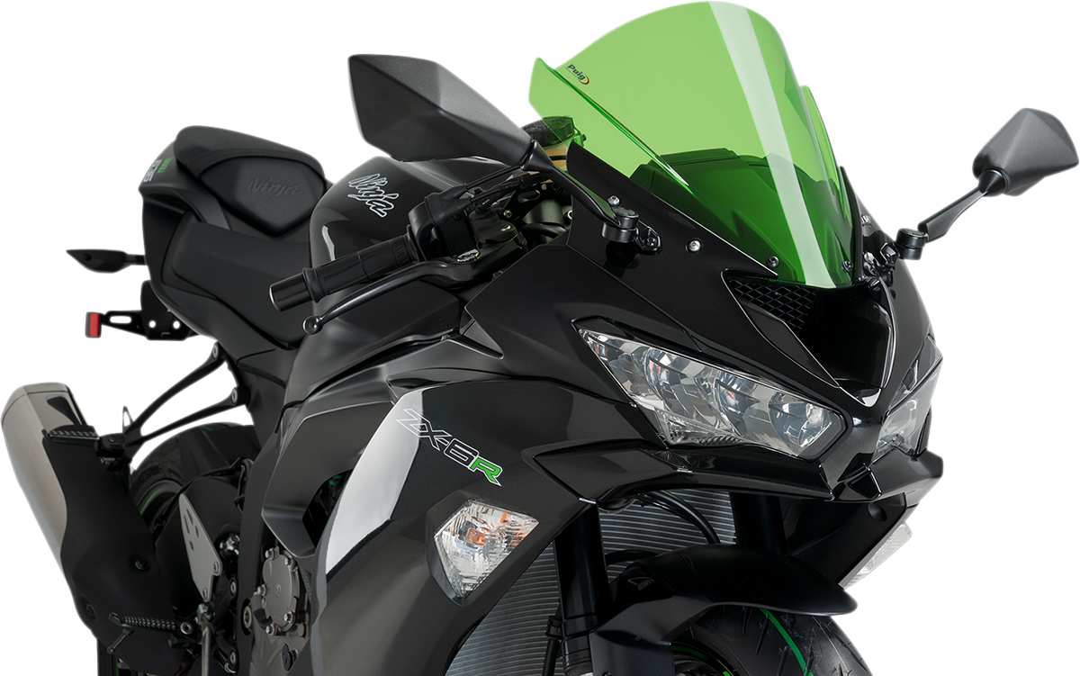 PUIG HI-TECH PARTS Race Windscreen - 13-3/4" - Green - ZX-6R 3177V