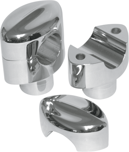 LA CHOPPERS Handlebar Risers for 1" Handlebars - Mohawk - 1-1/2" - Chrome LA-7401-01