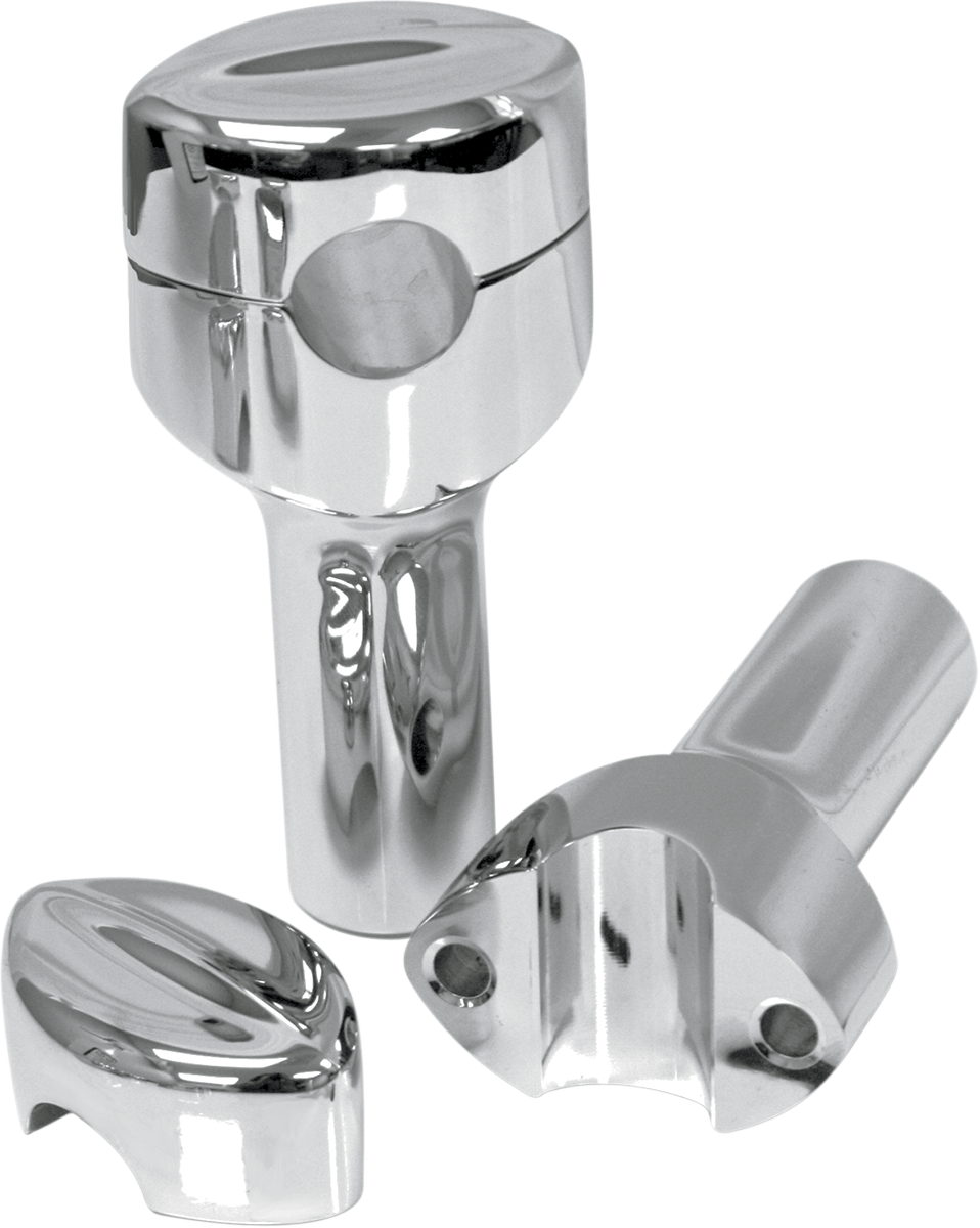 LA CHOPPERS Handlebar Risers for 1" Handlebars - Mohawk - 4" - Chrome LA-7401-04
