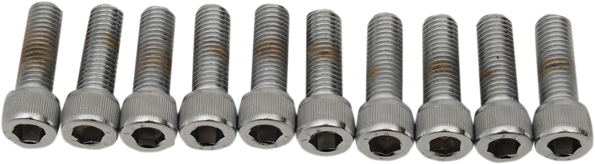 DRAG SPECIALTIES Bolts - Socket-Head/Replacement - Knurled/Fine Thread - 1/4"-28 x 1" - 10 Pack MPB212