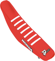 D'COR VISUALS Seat Cover - Red w/ White Ribs - CRF150R '07-'26 30-10-151