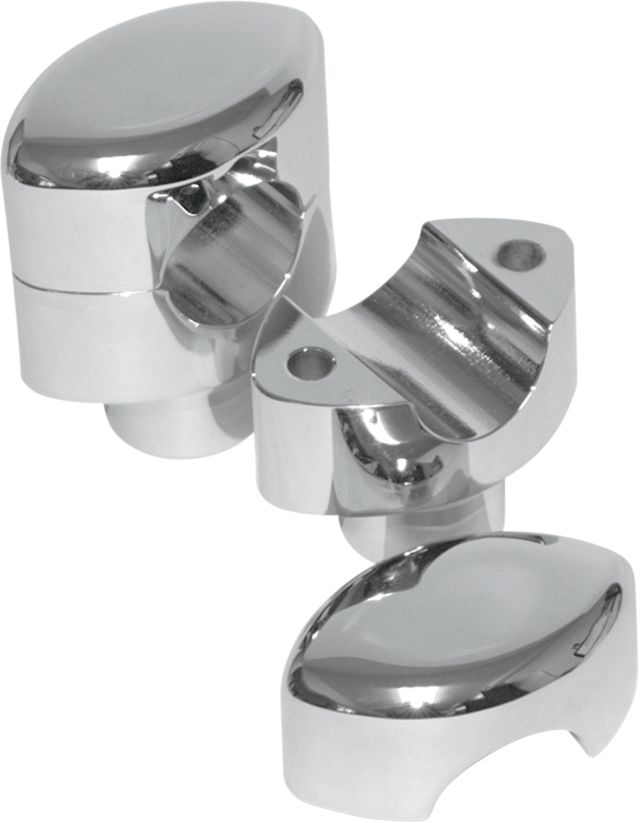 LA CHOPPERS Handlebar Risers for 1" Handlebars - Smooth - 1-1/2" - Chrome LA-7402-01