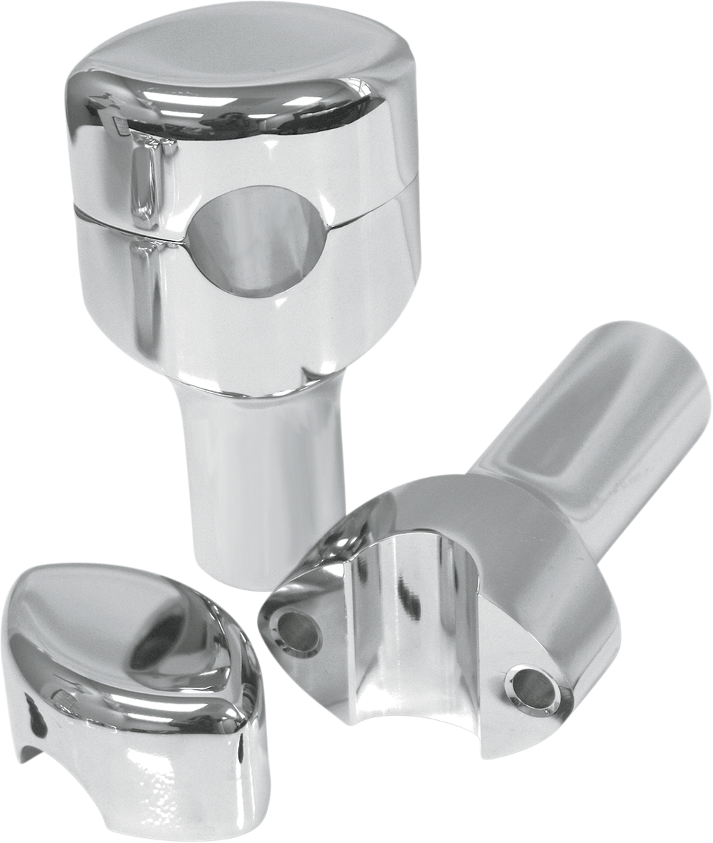 LA CHOPPERS Handlebar Risers for 1" Handlebars - Smooth - 3" - Chrome LA-7402-03