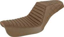 SADDLEMEN Step-Up Seat - Front Tuck-n-Roll/Rear Lattice Stitch - Brown - FXD 804-04-176BR