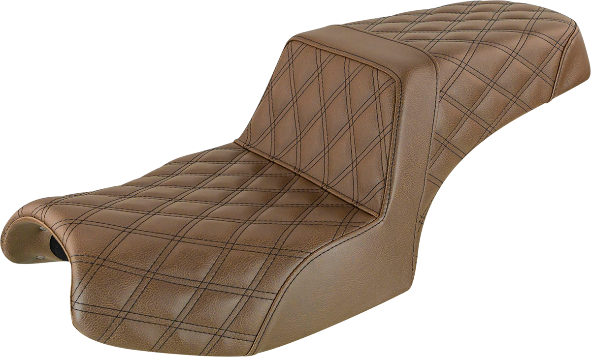 SADDLEMEN Step-Up Seat - Full Lattice Stitch - Brown - Challenger I20-06-175BR