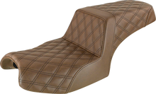SADDLEMEN Step-Up Seat - Full Lattice Stitch - Brown - Challenger I20-06-175BR