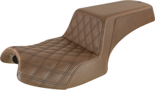 SADDLEMEN Step-Up Seat - Front Lattice Stitch/Rear Smooth - Brown - Challenger I20-06-172BR