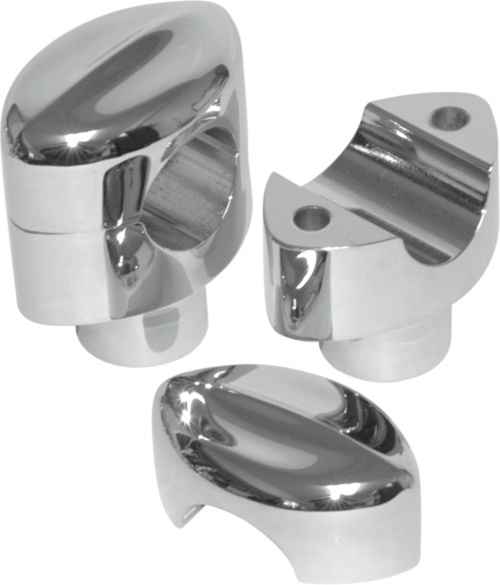 LA CHOPPERS Hefty Smooth Handlebar Risers for 1-1/4" Handlebars - 1-1/2" - Chrome LA-7404-01