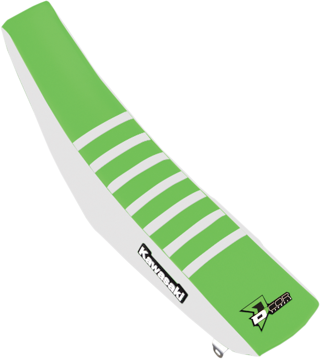 D'COR VISUALS Seat Cover - White/Green/White - KX250/450 '19-'26 30-20-475