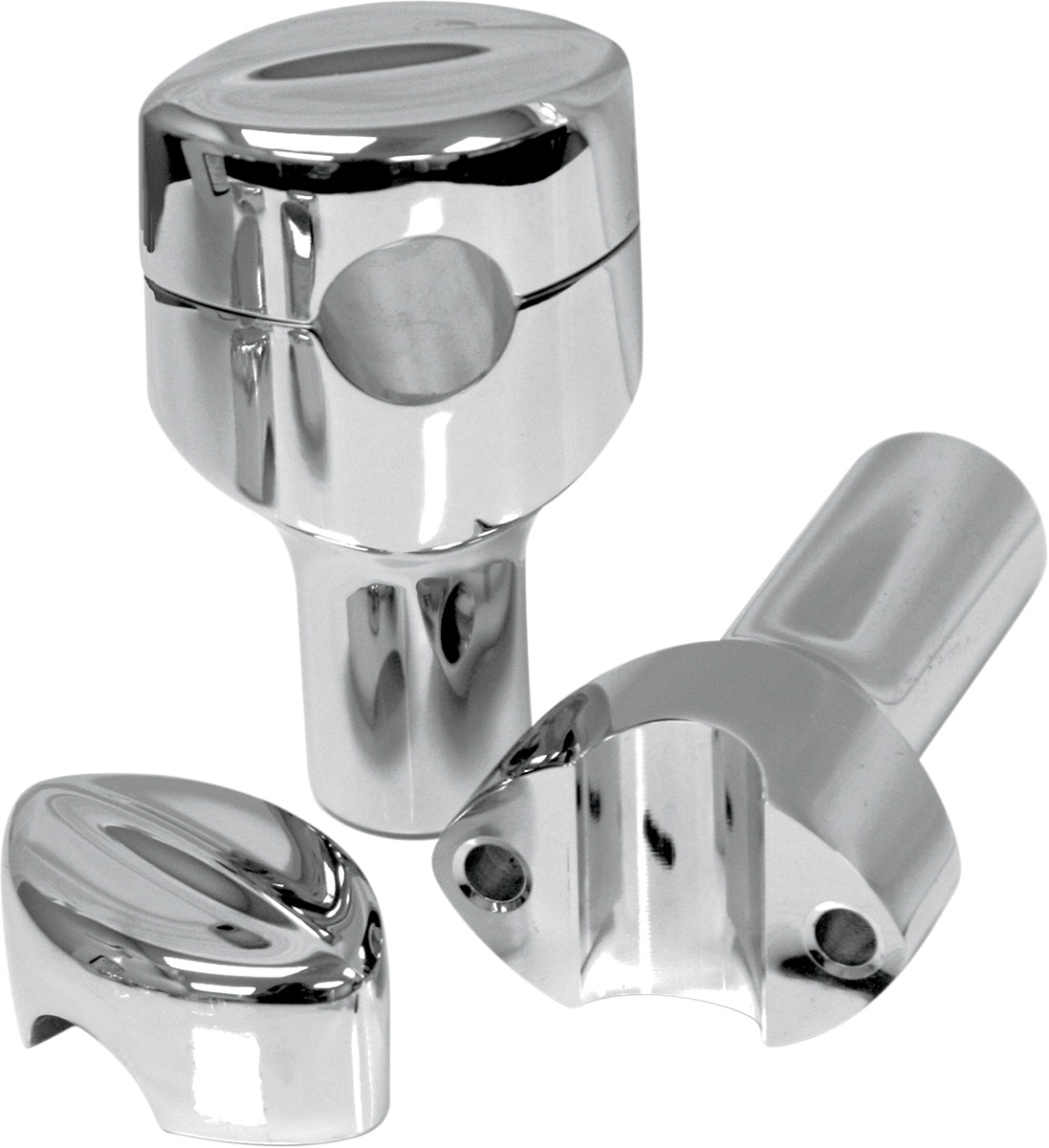 LA CHOPPERS Hefty Smooth Handlebar Risers for 1-1/4" Handlebars - 3" - Chrome LA-7404-03