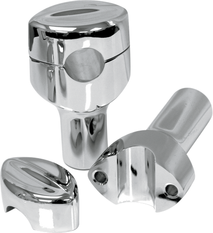 LA CHOPPERS Hefty Smooth Handlebar Risers for 1-1/4" Handlebars - 3" - Chrome LA-7404-03