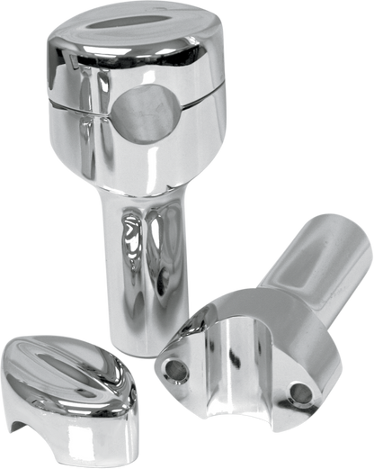 LA CHOPPERS Hefty Smooth Handlebar Risers for 1-1/4" Handlebars - 4" - Chrome LA-7404-04
