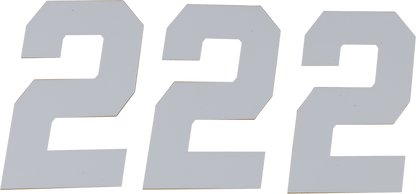 D'COR VISUALS Race Number Plate - #2 - White - 6" 45-36-2