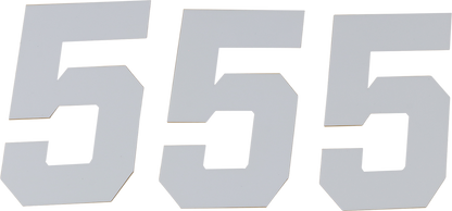 D'COR VISUALS Race Number Plate - #5 - White - 6" 45-36-5