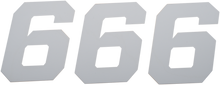 D'COR VISUALS Race Number Plate - #6 - White - 4" 45-34-6