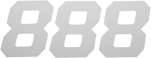 D'COR VISUALS Race Number Plate - #8 - White - 4" 45-34-8