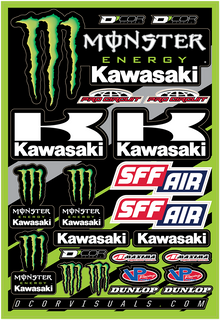 D'COR VISUALS Decal Sheet - Monster Energy - Kawasaki 40-20-116