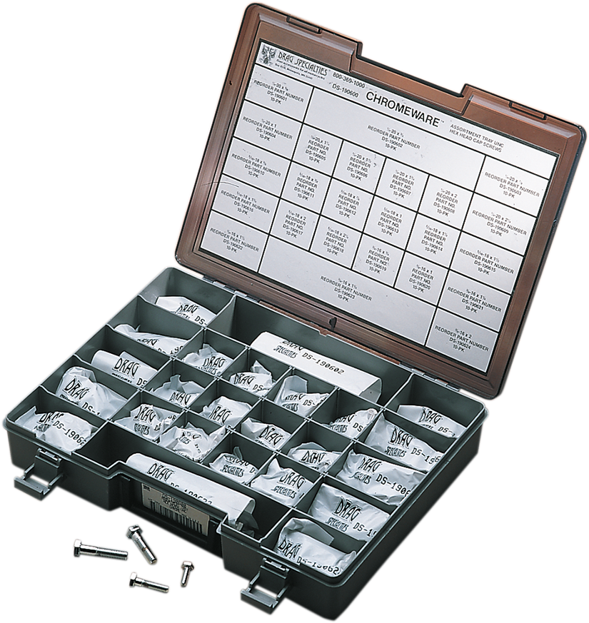 DRAG SPECIALTIES Head Bolt Assortment - Hex - Coarse-Thread - Kit MK147