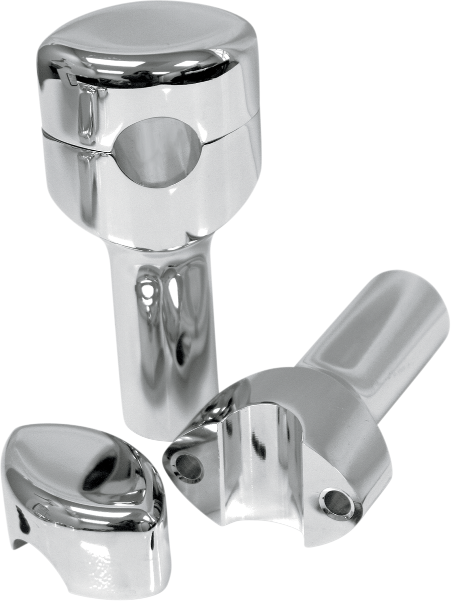 LA CHOPPERS Hefty Smooth Handlebar Risers for 1-1/4" Handlebars - 4" - Chrome LA-7406-04