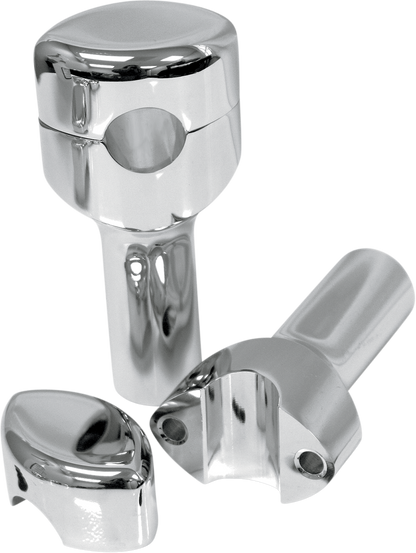 LA CHOPPERS Hefty Smooth Handlebar Risers for 1-1/4" Handlebars - 4" - Chrome LA-7406-04