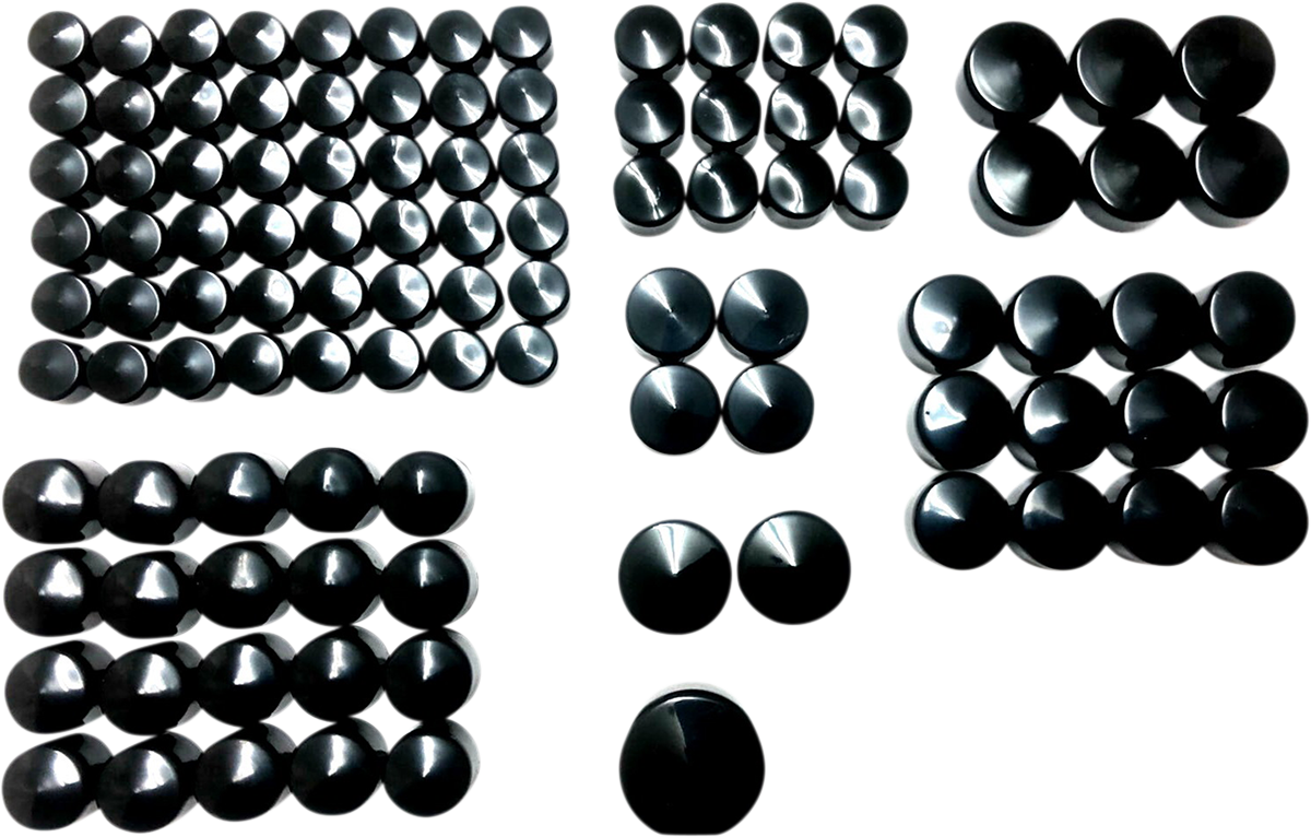DRAG SPECIALTIES Bolt Cover Kit - Deluxe/Engine - Black - Softail/Touring/Trike 352096