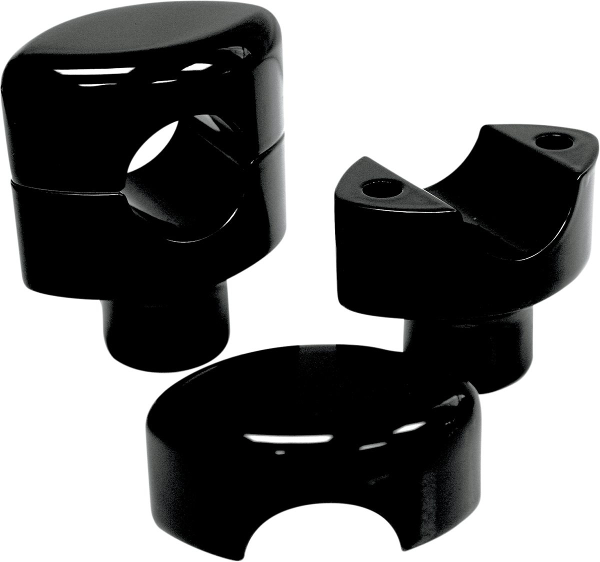 LA CHOPPERS Hefty Smooth Handlebar Risers for 1-1/4" Handlebars - 1-1/2" - Black LA-7406-01B