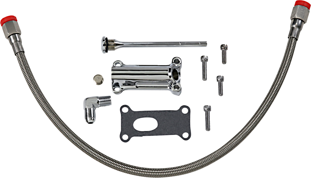 DRAG SPECIALTIES Engine Oil Spout Kit - Chrome - 02'-06' Touring 323057