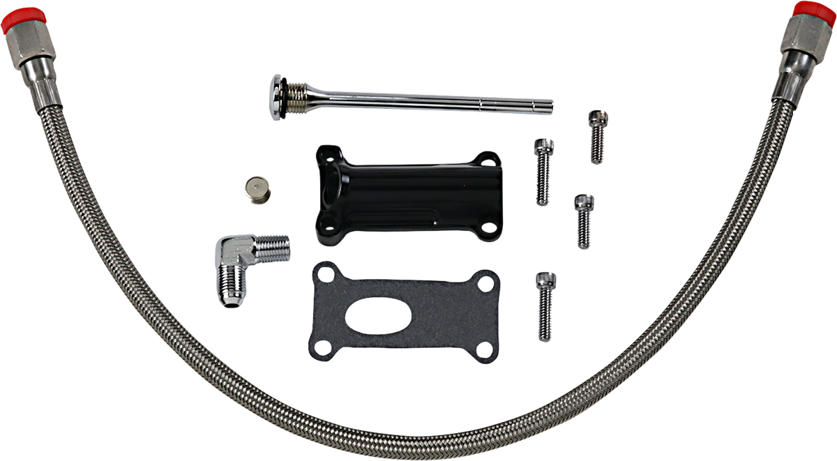 DRAG SPECIALTIES Engine Oil Spout Kit - Black - 02'-06' Touring 323060